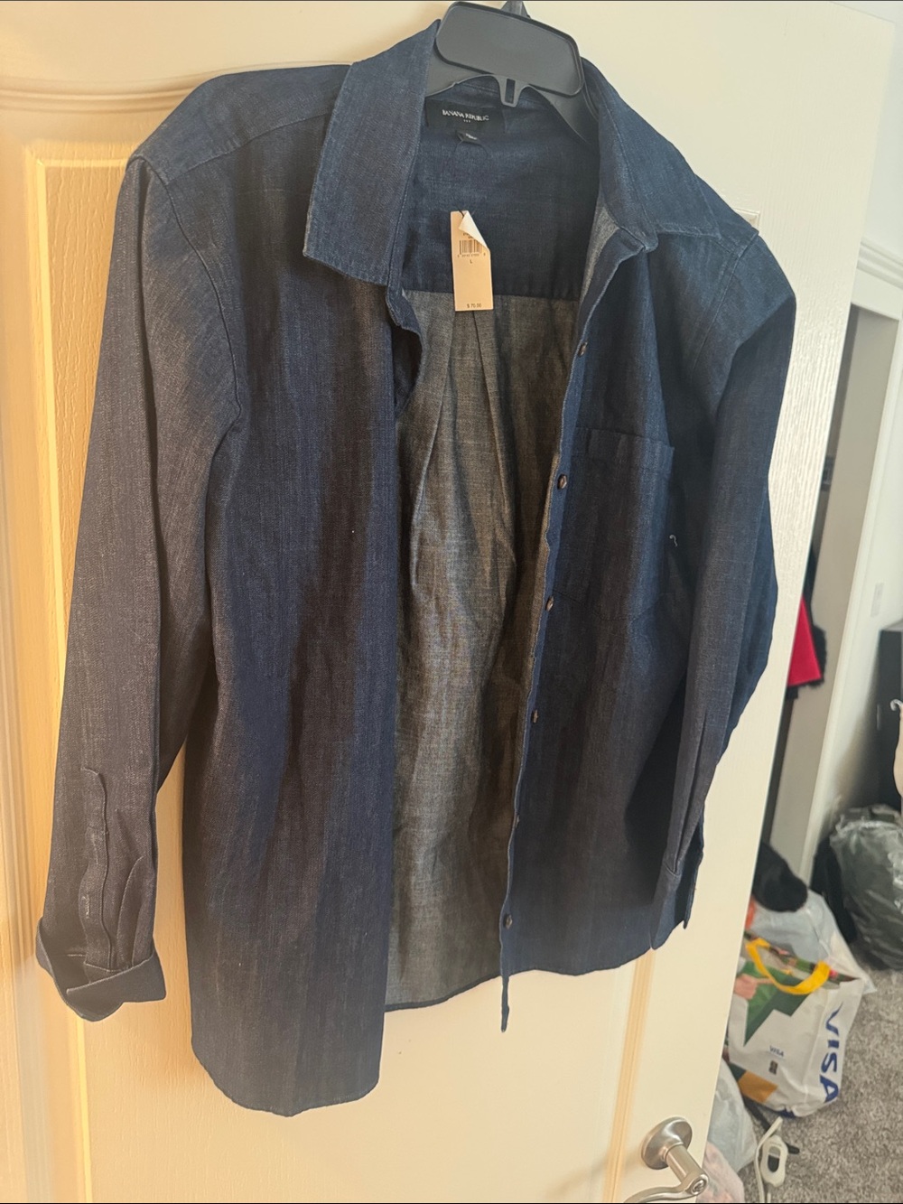 Banana Republic Dark Indigo Denim Button-Down Shirt
